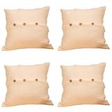 RAYME TEKSTIL Lüks Müslin Dekoratif Yastık Kılıfları 4 Adet Set 45x45 cm, 100% Pamuk 4-Katlı Muslin Kumaş Yumuşak Kırlent ve Minder Kılıfı (Natural Krem, 45x45 cm (4 Adetli Set))