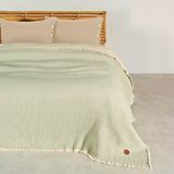 RAYME TEKSTIL Müslin Hybrid Yorgan, 240x260 cm, Makinede Yıkanabilir, Konforlu Hafif 100% Pamuklu Müslin Kumaş Kaplamalı Elyaf Yorgan Battaniye (Açık Yeşil)