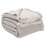 RAYME TEKSTIL Müslin Hybrid Yorgan, 240x260 cm, Makinede Yıkanabilir, Konforlu Hafif 100% Pamuklu Müslin Kumaş Kaplamalı Elyaf Yorgan Battaniye (Gri)