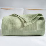 RAYME TEKSTİL Waffle Desenli Pike Yatak Örtüsü Adaçayı Yeşil, Tek Kişilik Pike 160x230 cm, 100% Pamuk, Hafif 4 Mevsim Kullanım