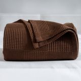 RAYME TEKSTİL Waffle Desenli Pike Yatak Örtüsü Koyu Kahverengi, Çift Kişilik Pike 200x230 cm, 100% Pamuk, Hafif 4 Mevsim Kullanım