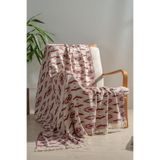 RAYME TEKSTIL%100 Pamuk Çok Amaçlı Örtü, Koltuk Şalı ve TV Battaniyesi, 130x170 cm, Dekoratif Ev Tekstili (Bordo, REFLACTİON)