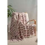 RAYME TEKSTIL%100 Pamuk Çok Amaçlı Örtü, Koltuk Şalı ve TV Battaniyesi, 130x170 cm, Dekoratif Ev Tekstili (Bordo, REFLACTİON)