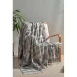 RAYME TEKSTIL%100 Pamuk Çok Amaçlı Örtü, Koltuk Şalı ve TV Battaniyesi, 130x170 cm, Dekoratif Ev Tekstili (Siyah, CARETTA)
