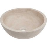 Raymer Tezgah Üstü Doğaltaş Lavabo Çap:35 Cm Mermer Lavabo Traverten Lavabo