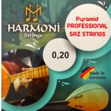 Raymond Joes HRM20P Pyramid Uzun Sap Saz Bağlama Teli Takım Profesyonel Piramit (Alman Malı)