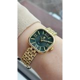 Raymond RYM-211503 RETRO KARE ÇELİK KADIN KOL SAATİ - 2 YIL GARANTİ GOLD-YEŞİL