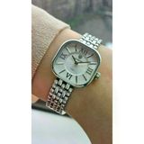 Raymond RYM-211503 RETRO KARE ÇELİK KADIN KOL SAATİ - 2 YIL GARANTİ GÜMÜŞ-BEYAZ