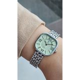 Raymond RYM-211503 RETRO KARE ÇELİK KADIN KOL SAATİ - 2 YIL GARANTİ GÜMÜŞ-YEŞİL