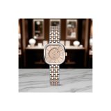 Raymond RYM-211503 RETRO KARE ÇELİK KADIN KOL SAATİ - 2 YIL GARANTİ IPR-ROSE