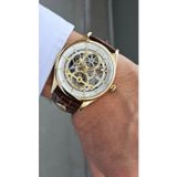 Raymond RYM-280267 ERKEK İSKELET OTOMATİK KOL SAATİ - JAPON MEKANİZMA - 2 YIL GARANTİ GOLD-BRW-W