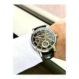 Raymond RYM-4853 OTOMATİK ERKEK İSKELET MODEL KOL SAATİ - ÇELİK KASA - DERİ KORDON - 2 YIL GARANTİ SS-BK