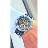 Raymond RYM-4853 OTOMATİK ERKEK İSKELET MODEL KOL SAATİ - ÇELİK KASA - DERİ KORDON - 2 YIL GARANTİ SS-BL