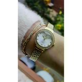 Raymond RYM-5037 ÇELİK KADIN KOL SAATİ - 2 YIL GARANTİ GOLD-BEYAZ