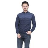 Raymons Erkek Polo Yaka, Desenli Triko Sweat, Uzun Kollu, Lacivert