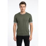 Raymons Erkek Sıfıryaka Triko Tişört Regular Kalıp BGL-ST05565 - Haki - 2XL