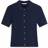 Rayon Rıb Slım Polo Ss Swt Kadın Mavi Bluz - Ww0ww48482