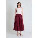 Rays Bordo Cep Detay Mevlana Midi Etek 3950
