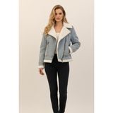 Rays Buzkar İçi Kürklü Crop Jean Kadın Ceket 6010 - 42