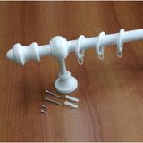 Raysız Ahşap Klasik Rustik Perde Askısı (Alüminyum Boru) Halka ve Klips - Beyaz - 250 cm