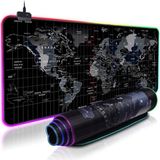 Rayteng 80X30CM Büyük Boy Xxl Dünya Haritalı Mousepad Rgb LED Işıklı Gaming Gamer Oyuncu Mouse Pad