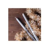 RAYTOYS OYUNCAK 10 PCS CHRISTMAS CANDLE METALLIC BRIGHT SİLVER CANDLESTICK 10 ADET GÜMÜŞ ŞAMDAN MUMU YILBAŞI MUMLARI
