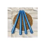 RAYTOYS OYUNCAK 10 Pcs Vıp Chrıstmas Candle Metallıc Brıght Blue Candlestıck 10adet Mavi Şamdan Mumu Yılbaşı Mumları MAVİ