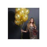 RAYTOYS OYUNCAK VIP 100 PCS SHINY METALLIC GOLD BALLOON VIP KALİTE PARLAK METALİK ALTIN BALON HELYUM GAZI UYUMLU ALTIN