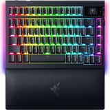 Razer Blackwidow V4 Pro%75 - Kablosuz Çalışırken Değiştirilebilir Oyun Klavyesi - OLED Ekran (Komut Kadranı, 4K Hz ve Bluetooth Bağlantısı, Manyetik Avuç Içi Desteği) Abd Düzeni | Siyah - Beyaz