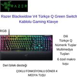 Razer Blackwidow V4 Rgb Green Switch Kablolu Mekanik Oyuncu Klavyesi - RGB Işıklandırma - Siyah