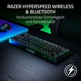 Razer Blackwidow V4 Tenkeyless Hyperspeed (Turuncu Dokunsal Anahtar) - Kablosuz Çalışırken Değiştirilebilir Oyun Klavyesi - Sayısal Tuş Takımı Olmadan - Bluetooth ve Hyperspeed 1000Hz Siyah