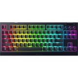 Razer BlackWidow V4 Tenkeyless HyperSpeed (Turuncu Dokunsal Anahtarlar) - Kablosuz Çalışırken Değiştirilebilir Oyun Klavyesi - Bluetooth ve HyperSpeed 1000Hz - Snap Tap - QWERTY US/ABD | Siyah