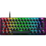 Razer Huntsman V3 Pro Mini (Analog Anahtarlar) - %60 Optik Oyuncu Klavyesi (Hızlı Çıkarılan, 0,1-4 mm Ayarlanabilir Analog Anahtarlar, Pbt Doubleshot Tuşları) Azerty Klavye, Siyah Fr Düzeni