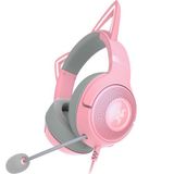 Razer Kitty Ears Kraken - Kulak Üstü Kulaklık Aksesuarı - Kuvars Pembe