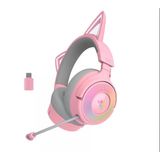 Razer Kraken Kitty V3 Pro - Oyun İçin Kablosuz Rgb Kitty Kulaklık - Reaktif Akışlı Kedi Kulakları - Triforce 40Mm Sürücüler - Hyperspeed Kablosuz Ve Bluetooth - Thx Spatial Audio | Kuvars