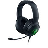 Razer Kraken V3 X Kablolu USB Oyun Kulaklığı: Hafif Yapı - Triforce 40mm Sürücüler - HyperClear Kardioid Mikrofon - 7.1 Surround Ses - Chroma RGB Aydınlatma - Siyah