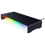 Razer Monitör Standı Chroma - Chroma RGB özellikli 4 yönlü USB-C hub'lı alüminyum monitör standı (50cm x 21cm x 7.85cm, sağlam yapı, 20 kg yük kapasitesi, ergonomik yükseklik) Siyah
