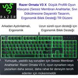 Razer Ornata V3 x - Düşük Profilli Oyun Klavyesi, Sessiz Membran Anahtarlar, Ergonomik Bilek Desteği Tr Düzeni | - Siyah