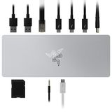 Razer Thunderbolt 4 Dock (Mercury) - Windows ve Mac için RGB aydınlatmalı Premium Hub (bir arada 10 bağlantı noktası, iki 4K monitöre veya bir 8K monitöre çıkış) Beyaz