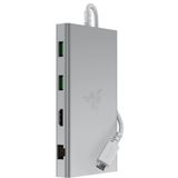 Razer USB-C Dock - HDMI, Gigabit Ethernet, 3,5 mm ses bağlantı noktası, USB-A ve -C ile 11 bağlantı noktası, Windows ve Mac ile uyumlu (4K ile ekran çıkışı, 7.1 surround ses) Mercury