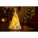 Razmo Yılbaşı Temalı Tealight Mumluk, Modern Tasarım, Plastik, Beyaz, 19 cm, 1 Parça