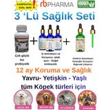 RB Pharma Köpek Sağlık Seti 3'lü - Güçlü Toz Probiyotik, Doğal Iştah Açıcı ve Sindirim Düzenleyici Bağışıklık Damlası