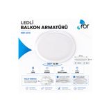 RBR 24W LED’li Banyo, Balkon Armatürü 6500K Beyaz Işık 1800 Lümen 30 cm Slim Tavan Lambası RBR2010