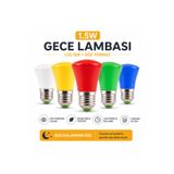 RBR 5’li Renkli Gece Lambası Ampul 1.5W E27 | Loş Işık, Göz Yormayan, Dekoratif Ambiyans Aydınlatma (Kırmızı-Mavi-Yeşil-Sarı-Beyaz)
