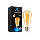RBR ST64 LED Filament Armut Ampul E27 4W 2500K Amber Rustik Edison Dekoratif Armut Ampul