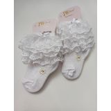 RBS SOCKS JW ÇOCUK ÇİFT DANTELLİ ÇORAP BEYAZ 2'Lİ