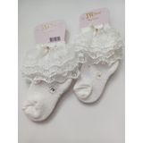 RBS SOCKS JW ÇOCUK ÇİFT DANTELLİ ÇORAP KREM 2'Lİ
