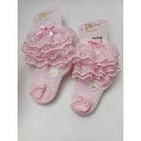 RBS SOCKS JW ÇOCUK ÇİFT DANTELLİ ÇORAP PEMBE 2'Lİ