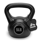 RBX Darbeye Dayanıklı Plastik Kaplamalı Çimento Kettlebell - Ev Spor Salonu ve CrossFit Antrenmanı için Kettlebell Setleri, 4 Ağırlık Seçeneğinde Gelir (5, 10, 15, 9 kg Kettlebell Setleri)