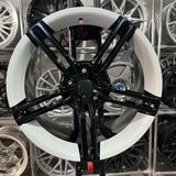 RC 17 inç 5x112 Vw Golf Jetta Passat Caddy Seat Leon Uyumlu Porsche Taycan Siyah, Beyaz Jant Modeli (4
